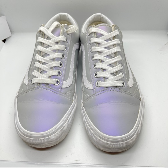 Vans Old Skool Metallic Iridescent Purple Lace Up Sneakers Women 8.5 Men 7 EUC - Picture 7 of 10